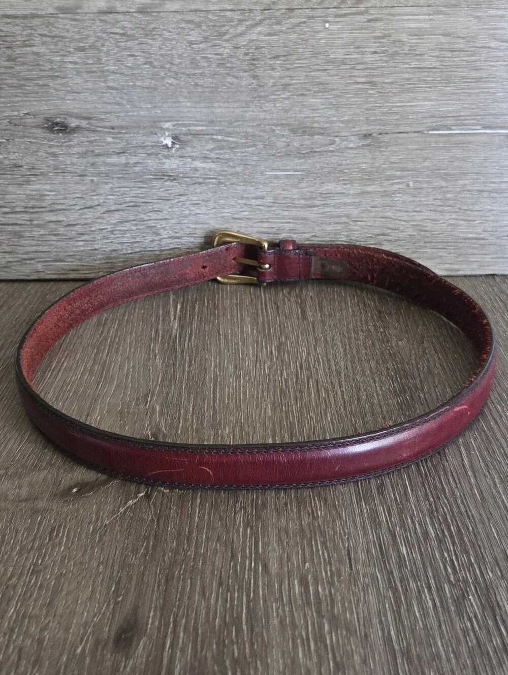 Canterbury Men's Leather Belt in Burgundy 38